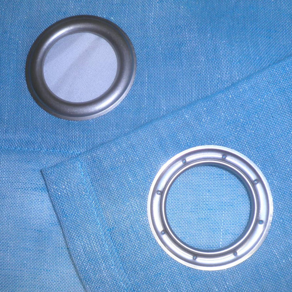 Turquoise Weave Sheer Curtains, 2 Panels @ 52"W x 84"L - Picture 9 of 10